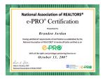 National Association of Realtors e-PRO Certification